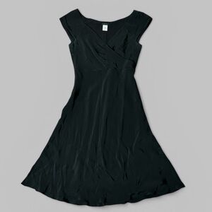 J. Crew Black Silk Charmeuse Dress